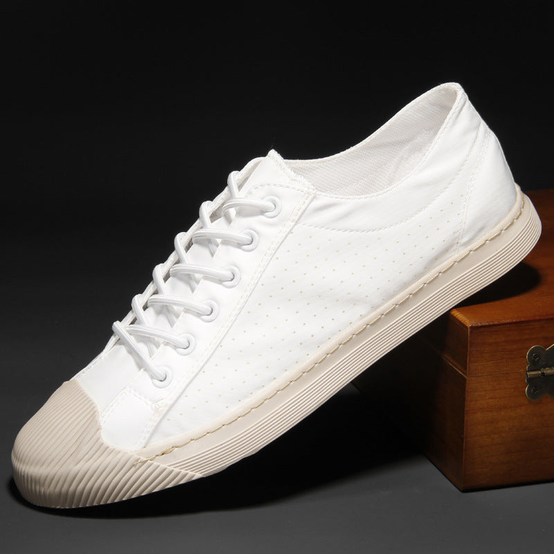 New Men Breathable Canvas Shoes Soft Comfortable Low-top Board