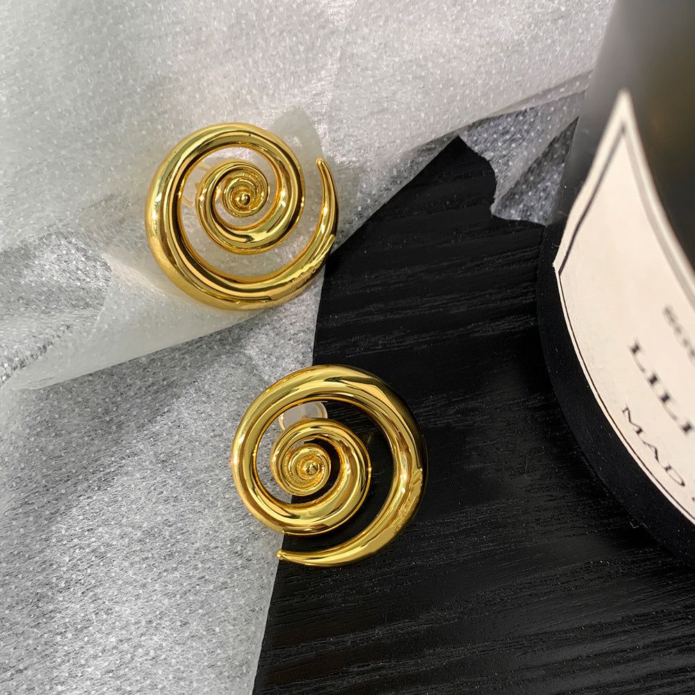 Geometrische Rotation 18K Gold Ohrringe