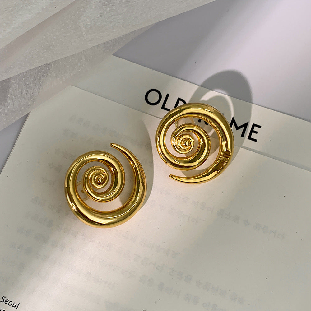 Geometrische Rotation 18K Gold Ohrringe