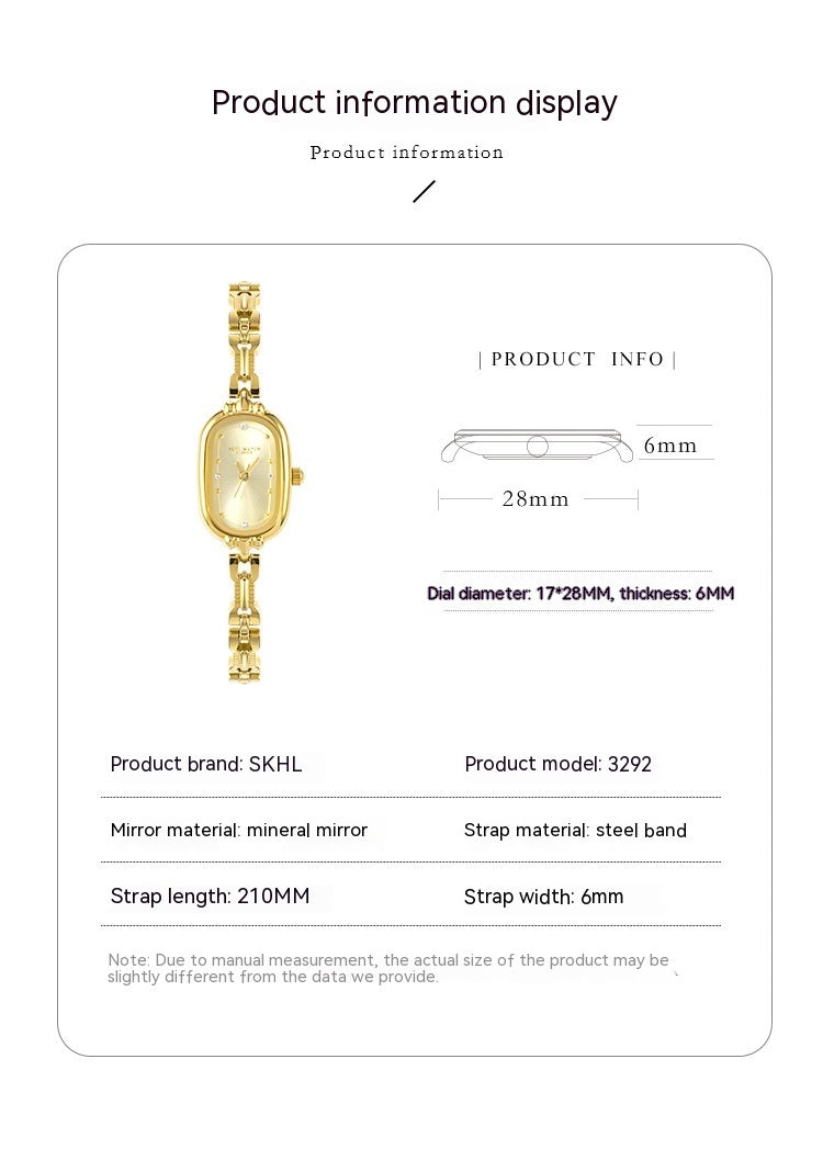 Medieval Golden Oval Dial uxury Artistic Watch