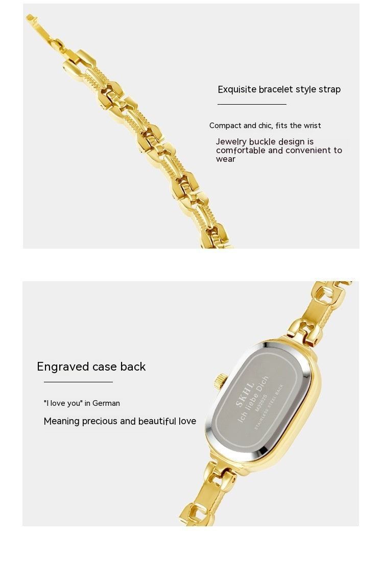 Medieval Golden Oval Dial uxury Artistic Watch