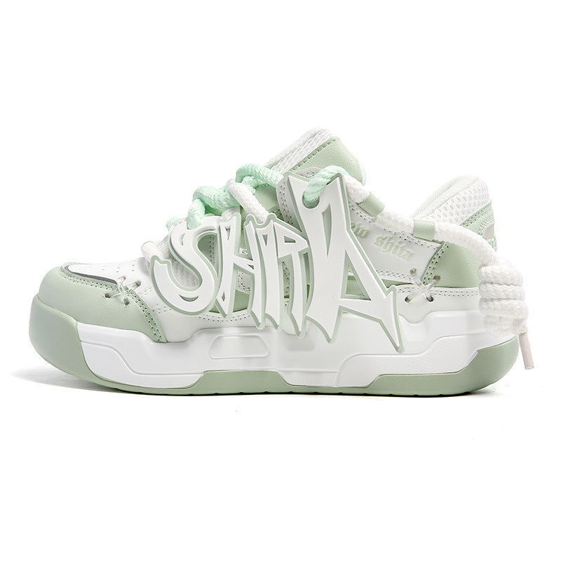 Denim Canvas Brotschuhe Plateau Sneakers