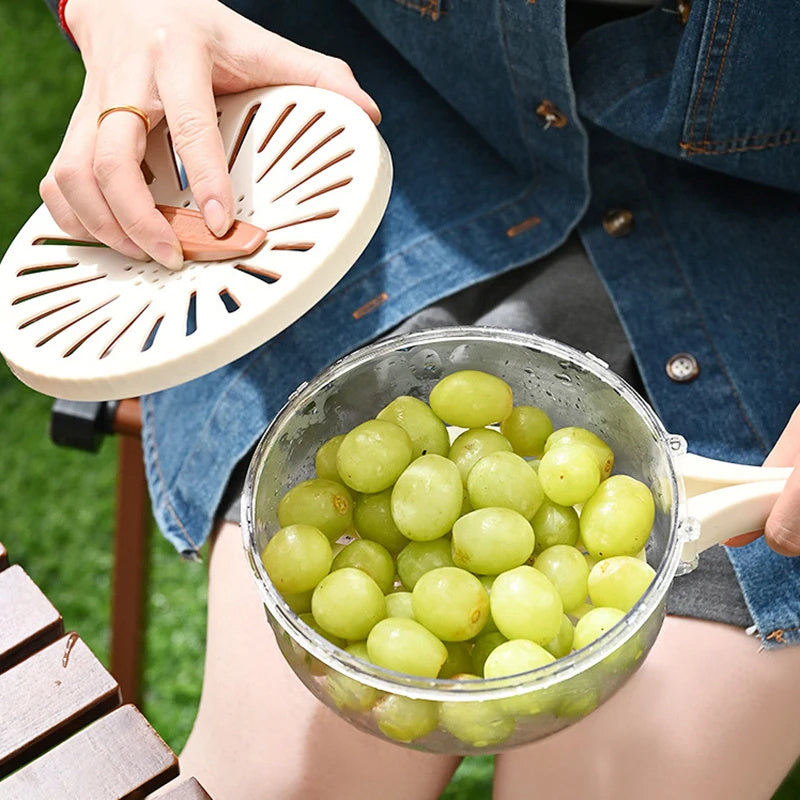 Fruit & Vegetable Washing Bowl Foldable Handle Cleaning Colander
