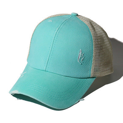 Ponytail Baseball Cap Cross Hole Opening