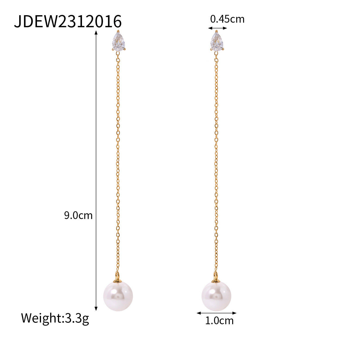 High-grade Ins Titanium Steel Earrings 18K Gold Plated