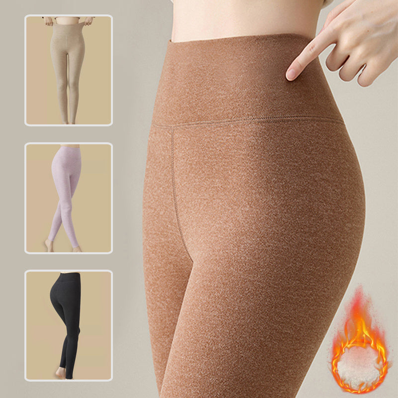 Winter Warm Leggings Cashmere Plus Velvet Tight Pants High Waist Slim Fit Trousers