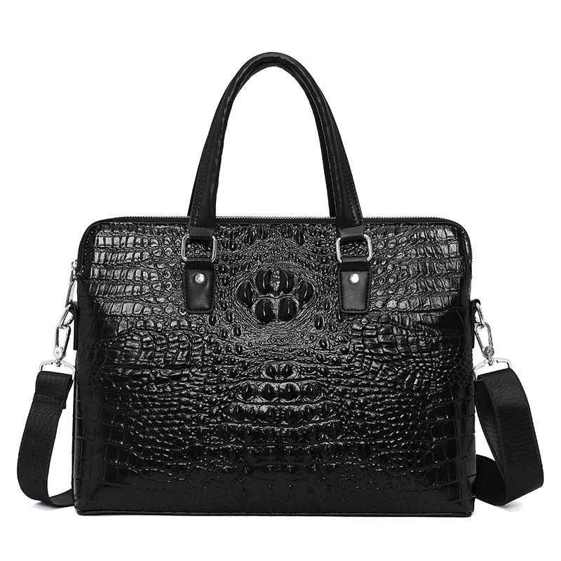 New Crocodile Pattern Business Computer Bag Shoulder Briefcase