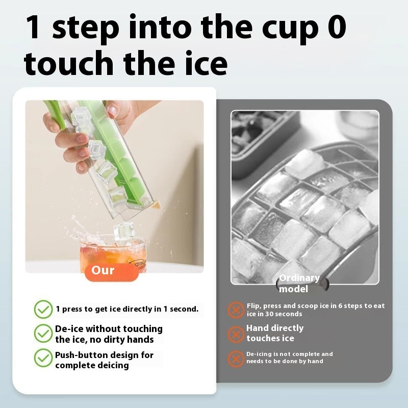 Press Ice Tray Ice Cube Maker Ice Tray Mold With Storage Box