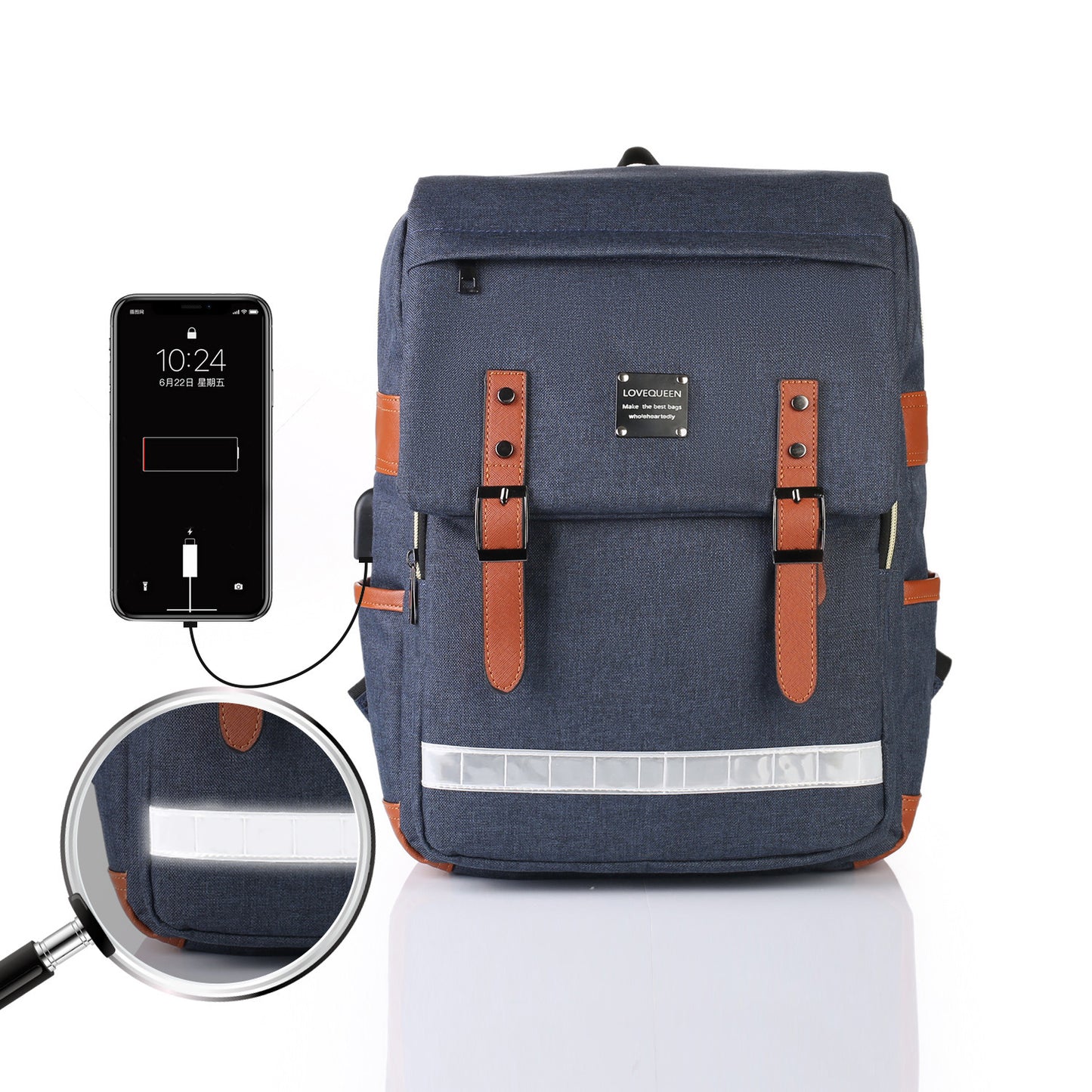 Casual Large-capacity Backpack with Mobile Charginng Option