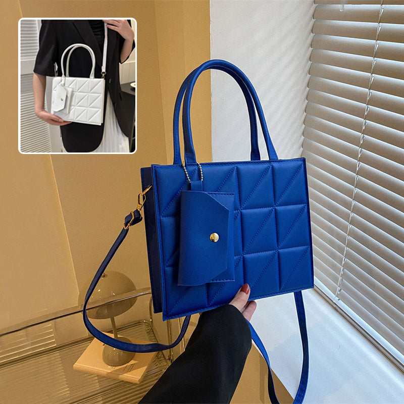 Plaid Shoulder With Small Wallet Simple Elegant Portable Square Handbag