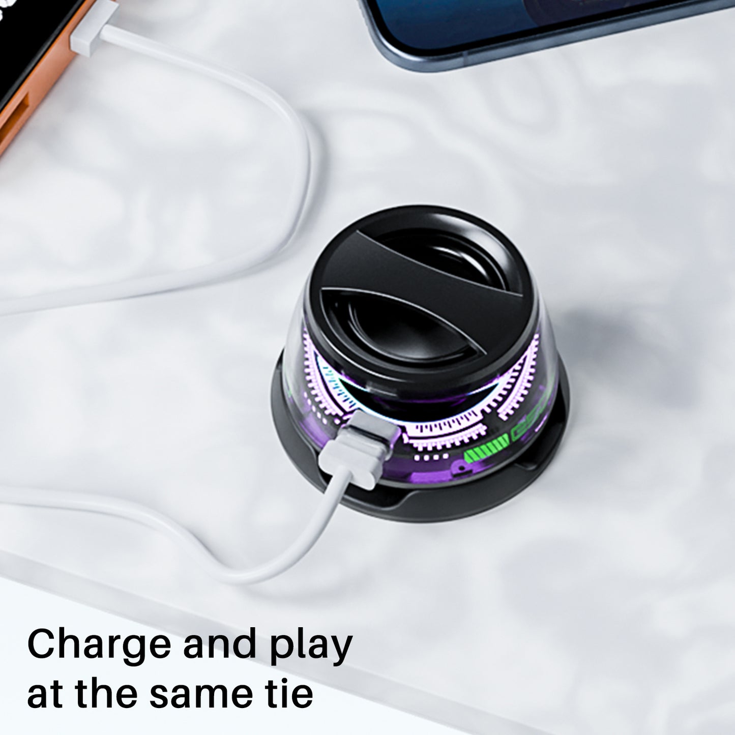 Portable Bluetooth Lighting Speaker (BT5.3) 7 Hours Playback Magnetic Phone Holder