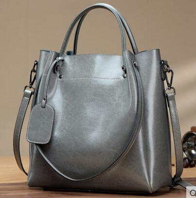 Women's Fashion Handmade Portable Oil Wax Cattle Leather Bag