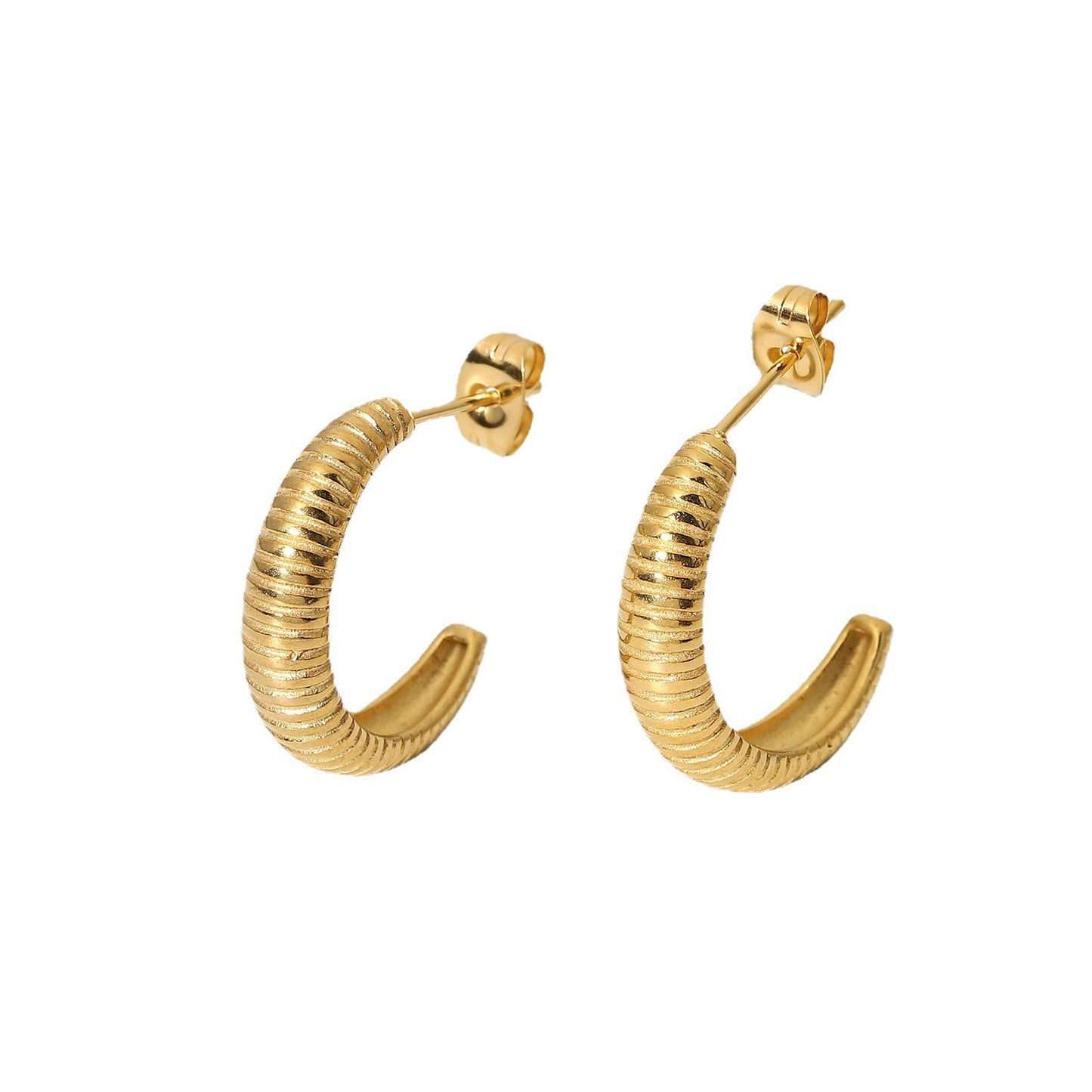 18K Gold-plated Croissant Earrings