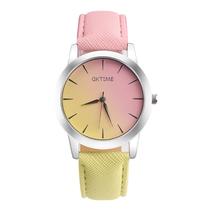 Mode Lässig Retro Regenbogen Design Uhr Frauen Analog Quarz Armbanduhren Uhr Elegante Dame Armbanduhr Frau Zeit