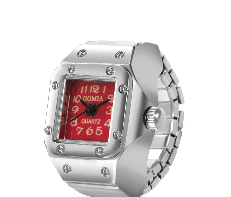 Rivet Peach Heart Retro Octagonal Ring Watch