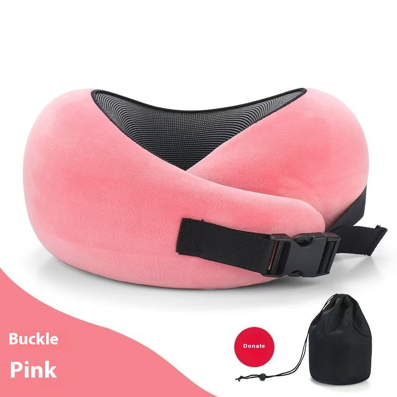 Soft Memory Foam Travel Neck Pillow U Shape Adjustable Support Comfortably Sleeping