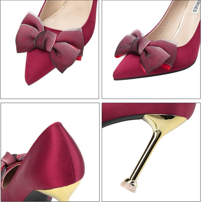 High Heels Stiletto Bow Shoes