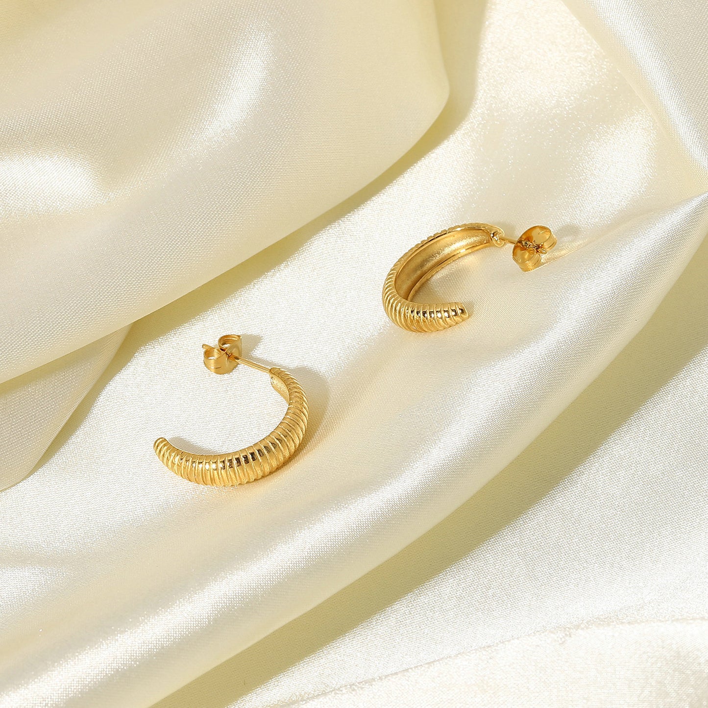 18K Gold-plated Croissant Earrings