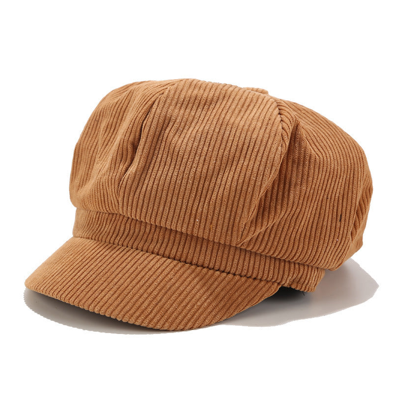 Pure Color Corduroy Women's Trendy Wild Literary Hat