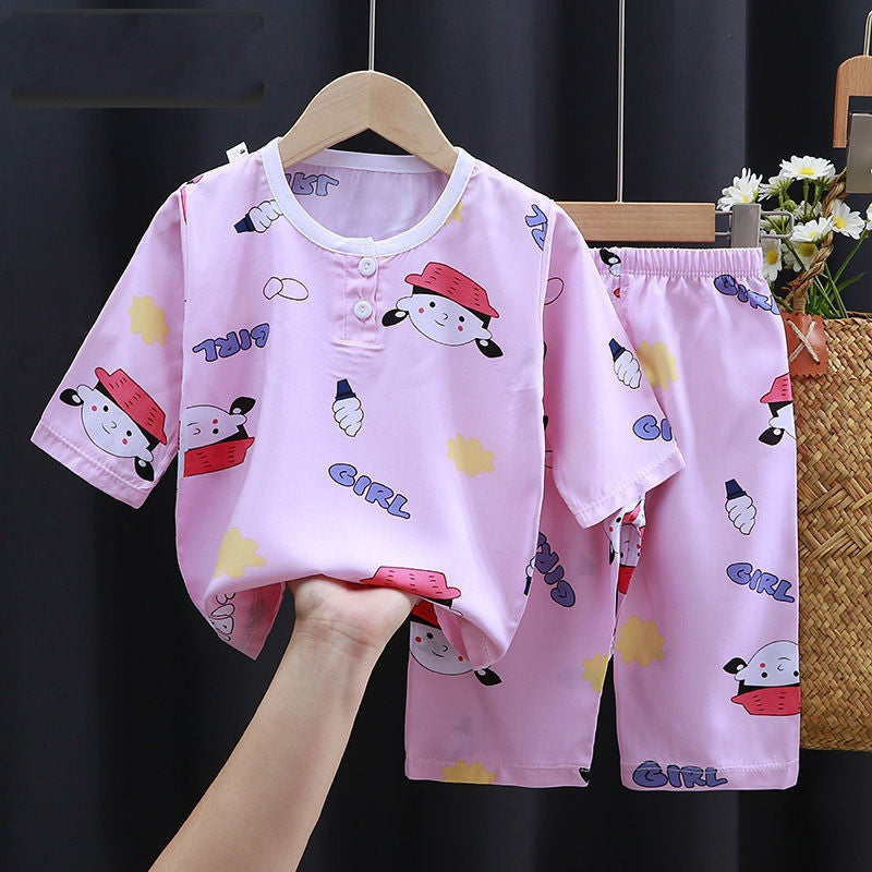 Summer Cotton Silk Baby 2 Piece Clothes