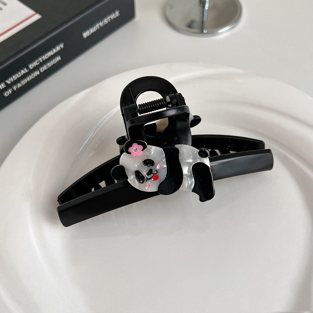 Cartoon Panda Acetate Grip Cute Animal Hair Claws