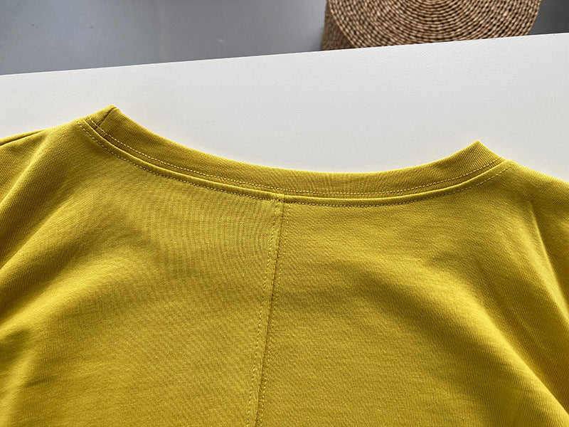 Skimpy Sleeves And Pleated T-shirt