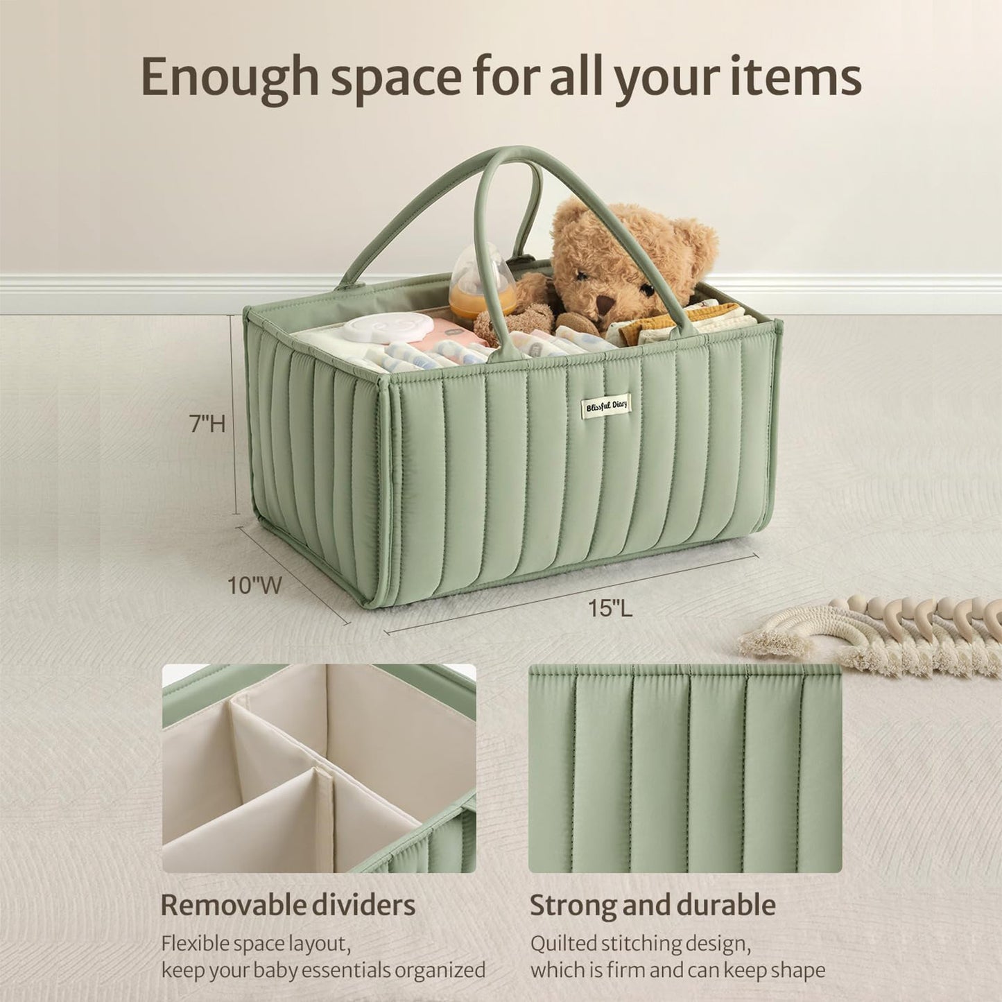 Baby Diaper Caddy Organizer, Stylish Storage Basket For Newborn Essentials