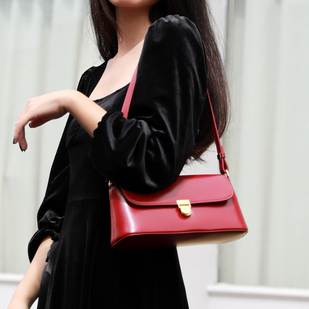 Mode Baguette Retro Leder Achseltasche Schulter