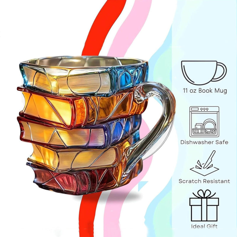 High Borosilicate Artificial Painted Novelty Book Mug