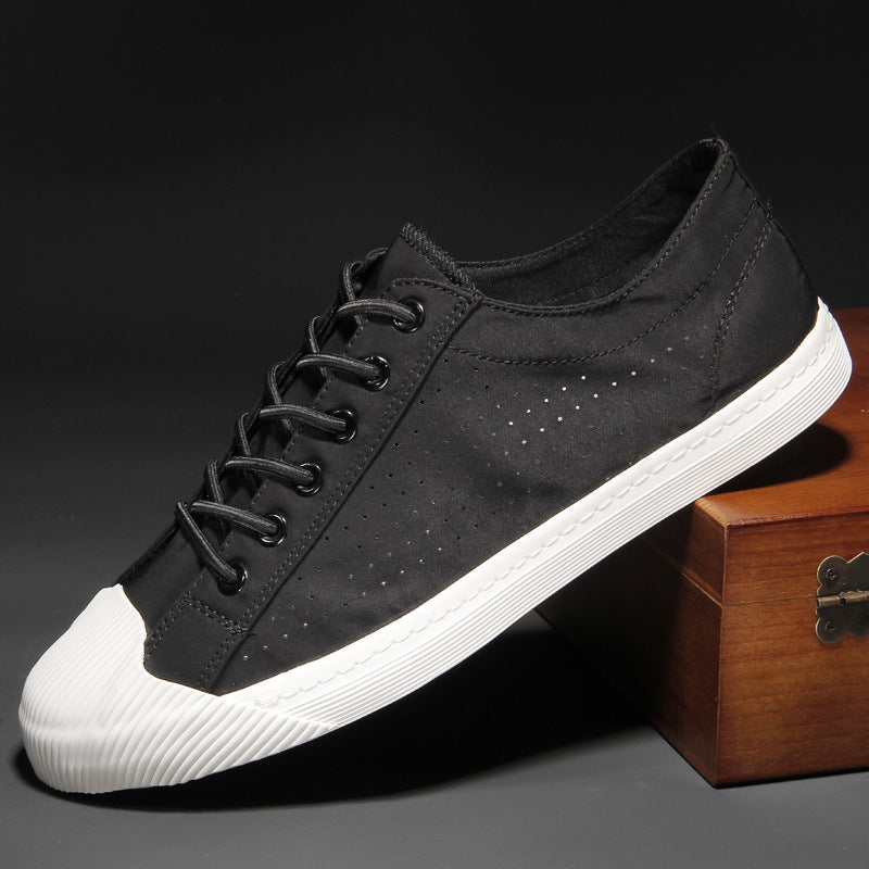New Men Breathable Canvas Shoes Soft Comfortable Low-top Board