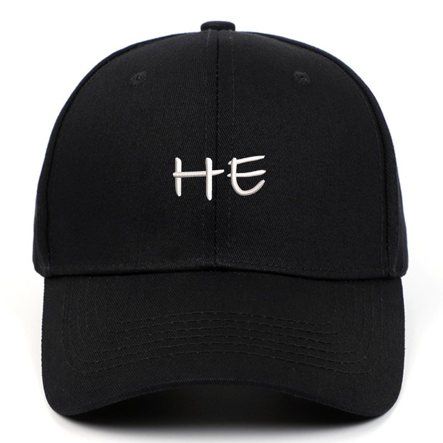 HE SHE Letter Embroidered Fashion Outdoor Cap