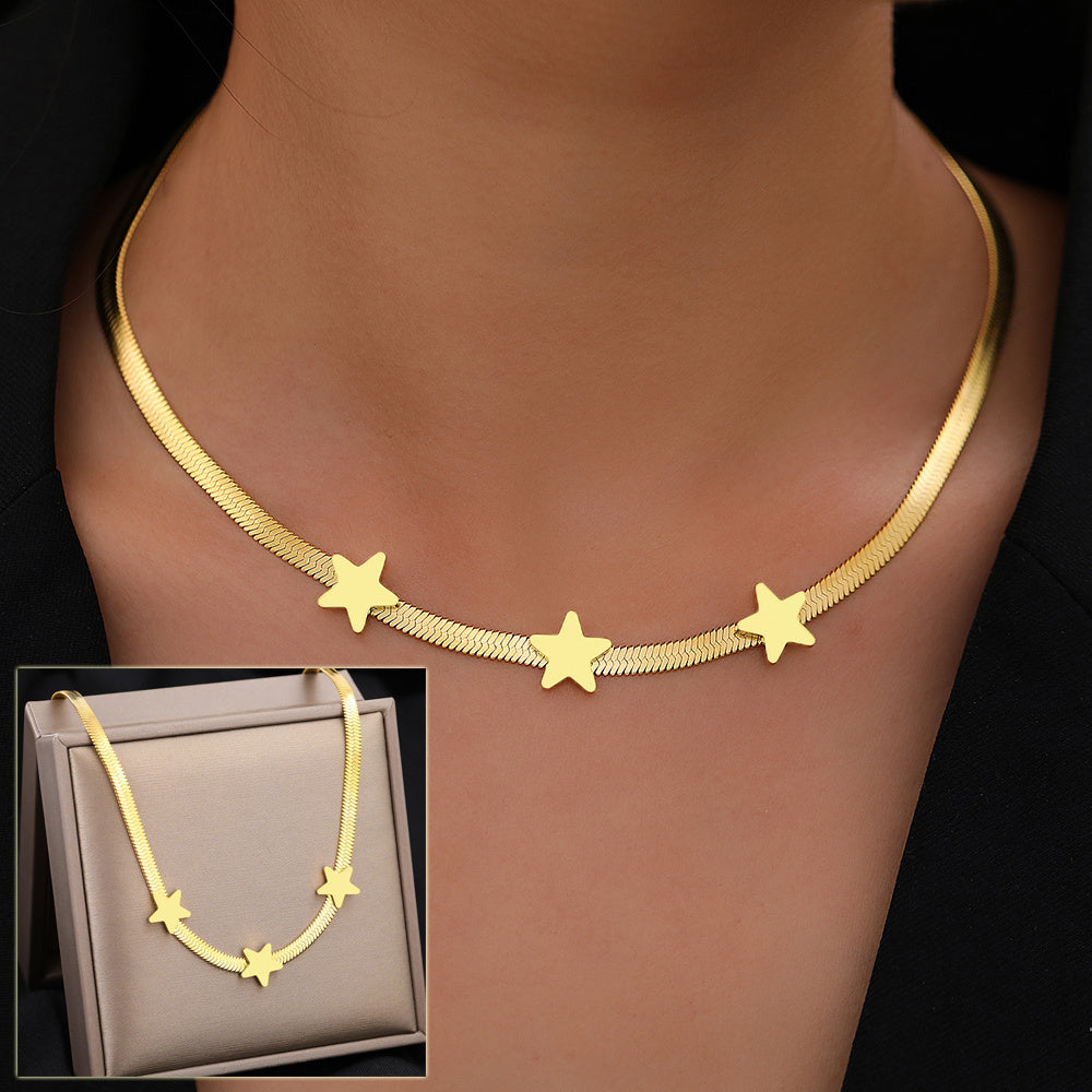 Gothic Blade Snake Chains Stars Choker Statement Light Luxury Temperament Necklace