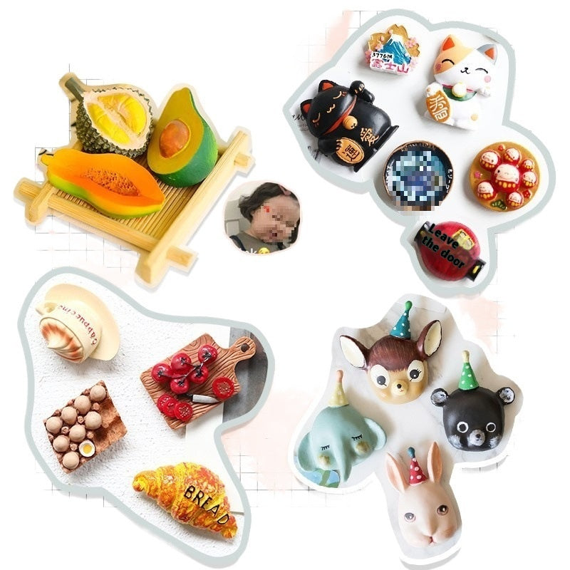 Magnetic Three-dimensional Decoration Refrigerator Sticker And Magnet Ceramic Mini Vases
