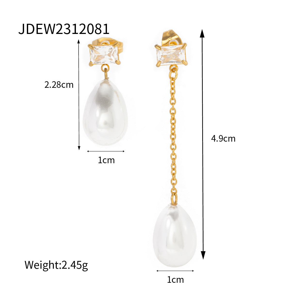 High-grade Ins Titanium Steel Earrings 18K Gold Plated