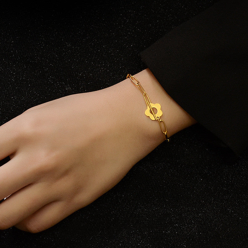 All-match Bracelet Titanium Steel Plated 18K Gold bracelet