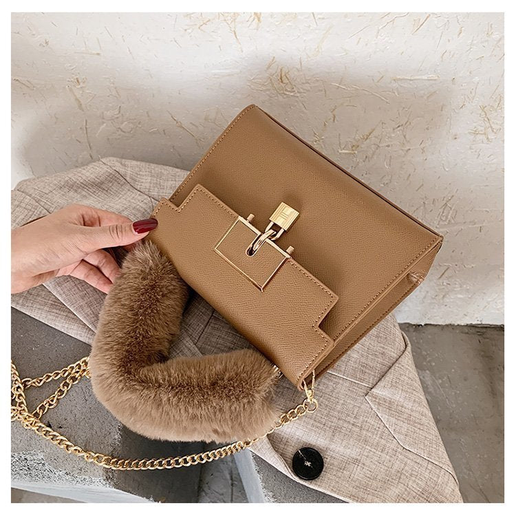 Mode Kette One Shoulder Messenger Textur Schloss Kleine Quadratische Tasche