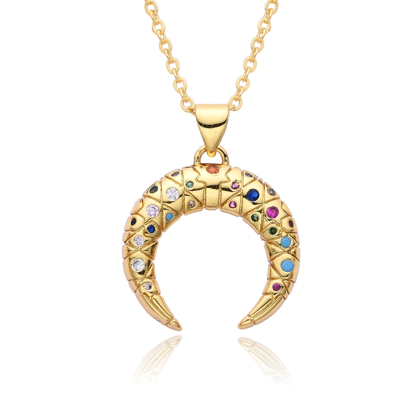 Micro-inlaid Moon Full Diamond Necklace
