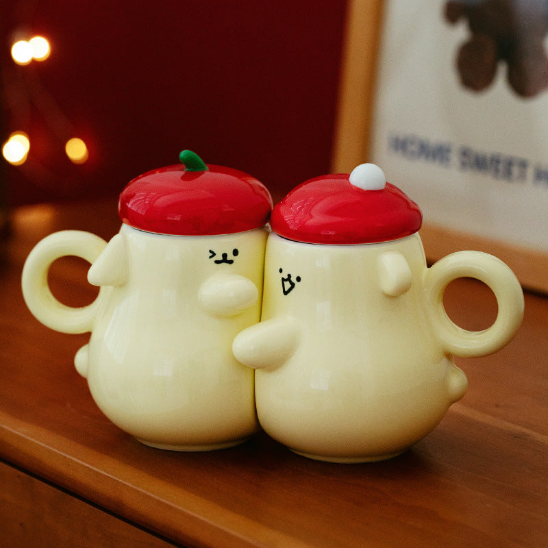 Couple Keepmoving 1991 Ceramic Cute Funny Mugs Set
