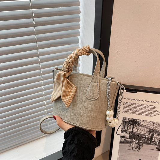 Candy-colored Bucket Simple Cross-body Bag