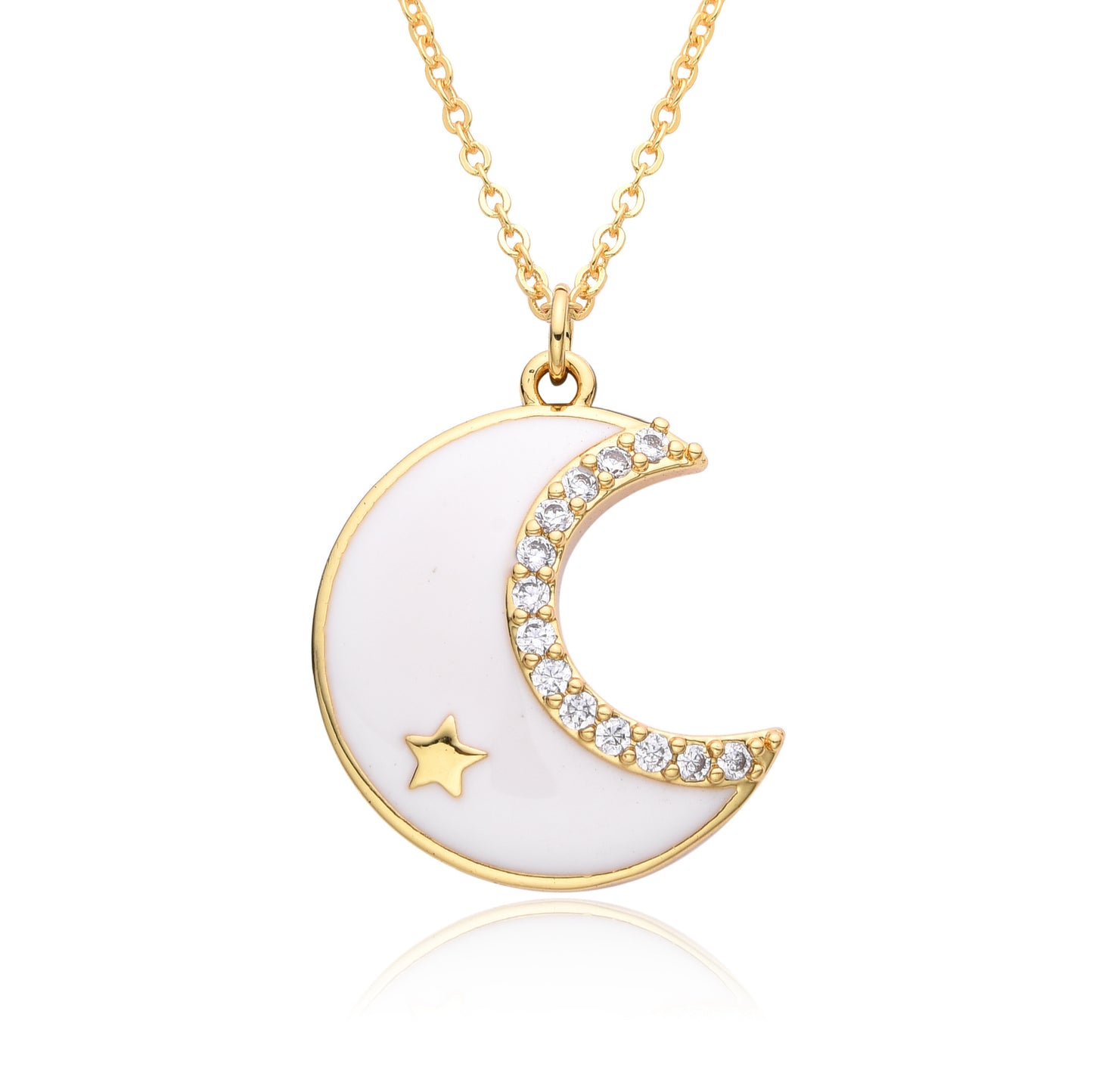 Micro-inlaid Moon Full Diamond Necklace