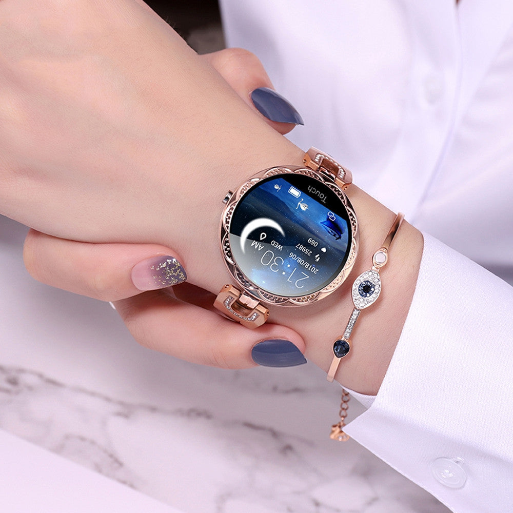 Mode Damen Smart Watch Wasserdicht Tragbarer Herzfrequenzmesser