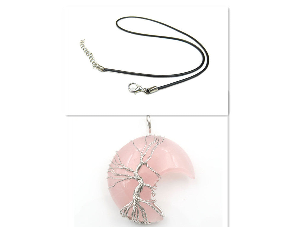 Handmade Necklace Jewelry Moon Natural Crystal Stone