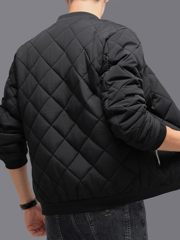 Modische Baumwolljacke mit rhombischem Nähdesign