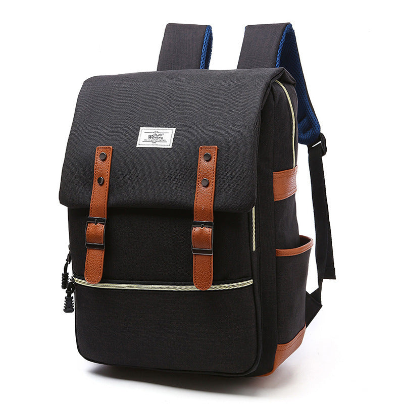 Vintage men women canvas backpack laptop backpack with USB charging fashion travel