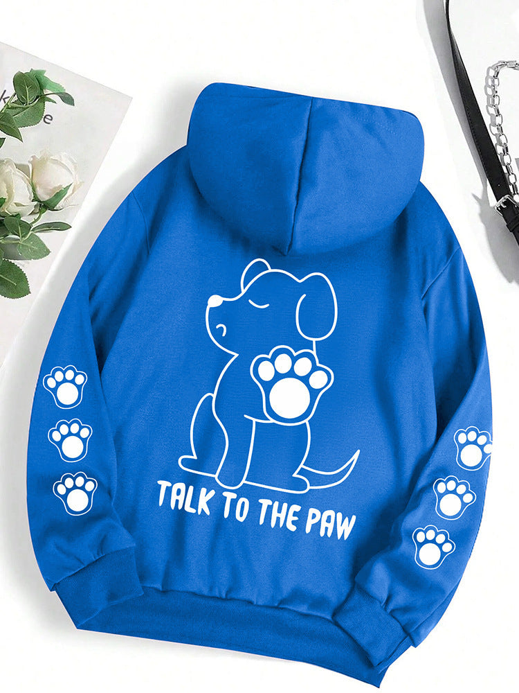 Funny Dog Cartoon Printed Women Hoodie