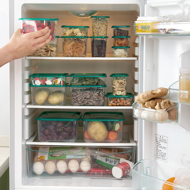 Plastic refrigerator crisper sealed box set of 17
