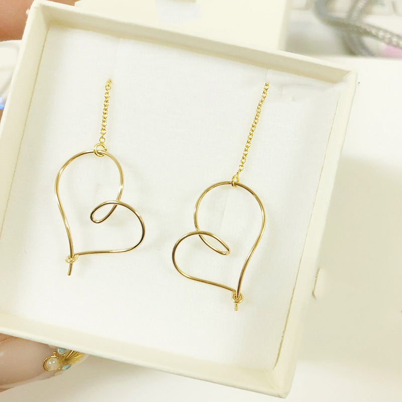 18k gold hollow heart earrings