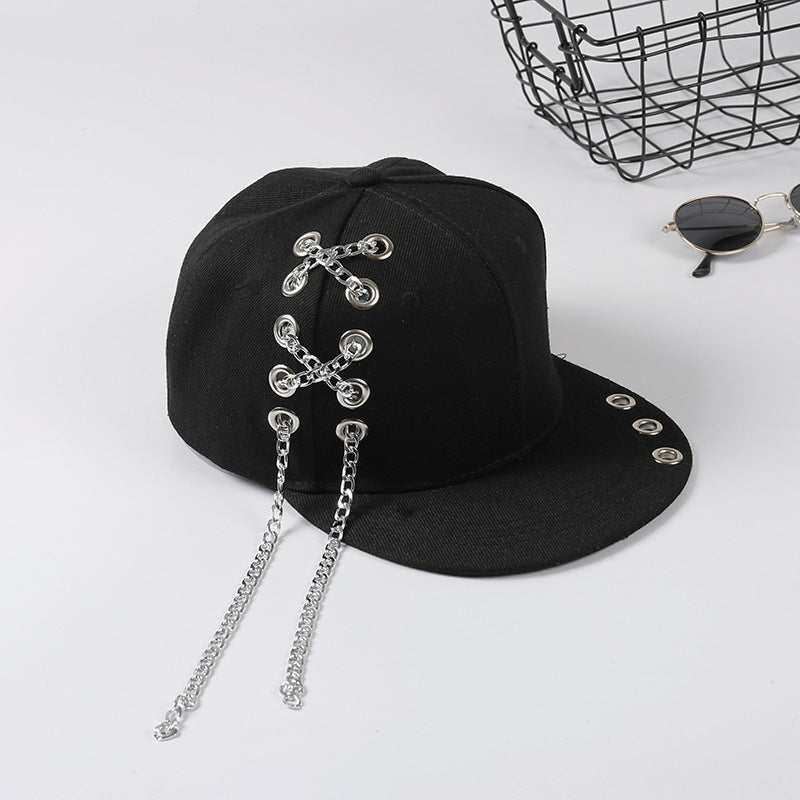 Hip-hop trend ring hoop pin rivet flat along hat
