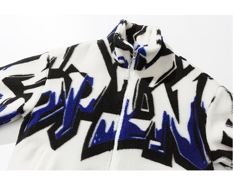 Fashion Printed Loose New Men's Fleece Cotton-padded Coat