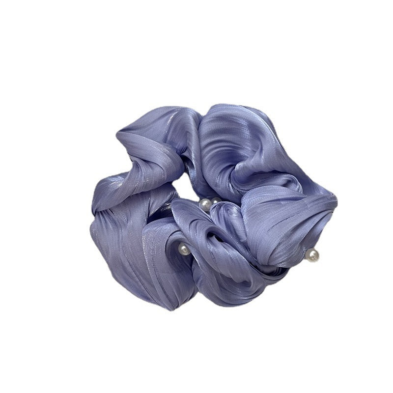 Pearl Texture Wavy Simple Ruffled Silk Scrunchie